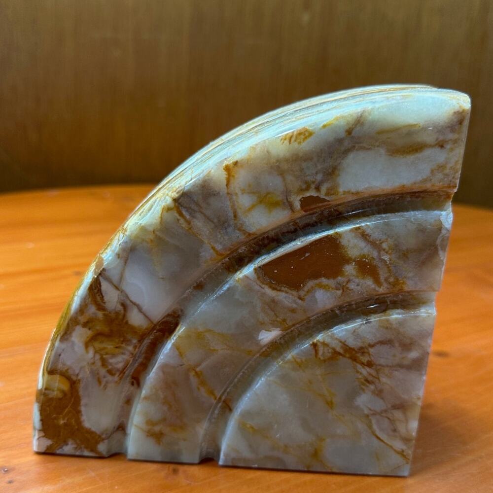 Large Vintage Onyx Bookend -6" x 6" x 2.5"